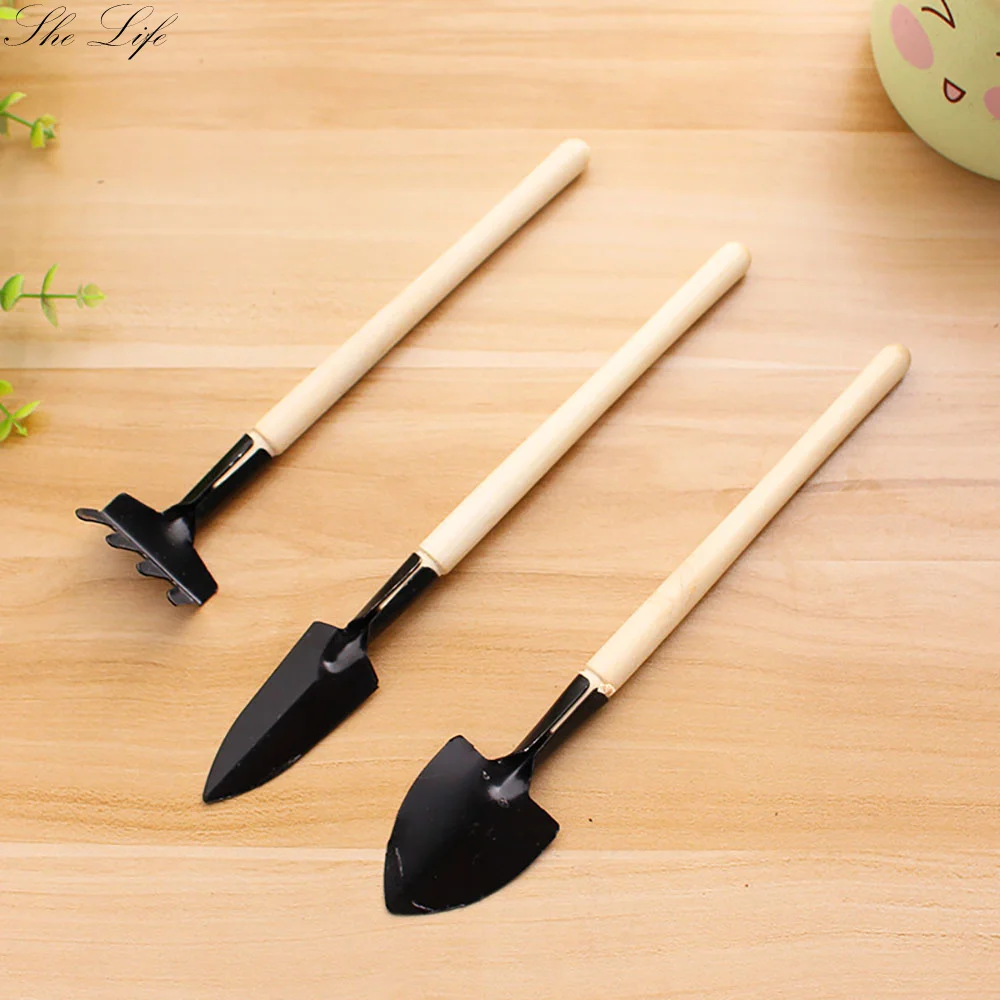 

4 Set Garden Mini Cultivating Transplanting Kit Plants Seedling Succulent Transplanter Shovel Rake Spade Drilling Fertilize Tool