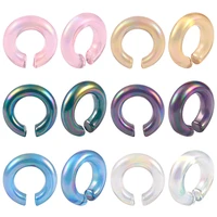 vankula 2pcs size 6mm 8mm new body piercing earring jewelry round shape white purple glass ear plugs tunnels stretchers