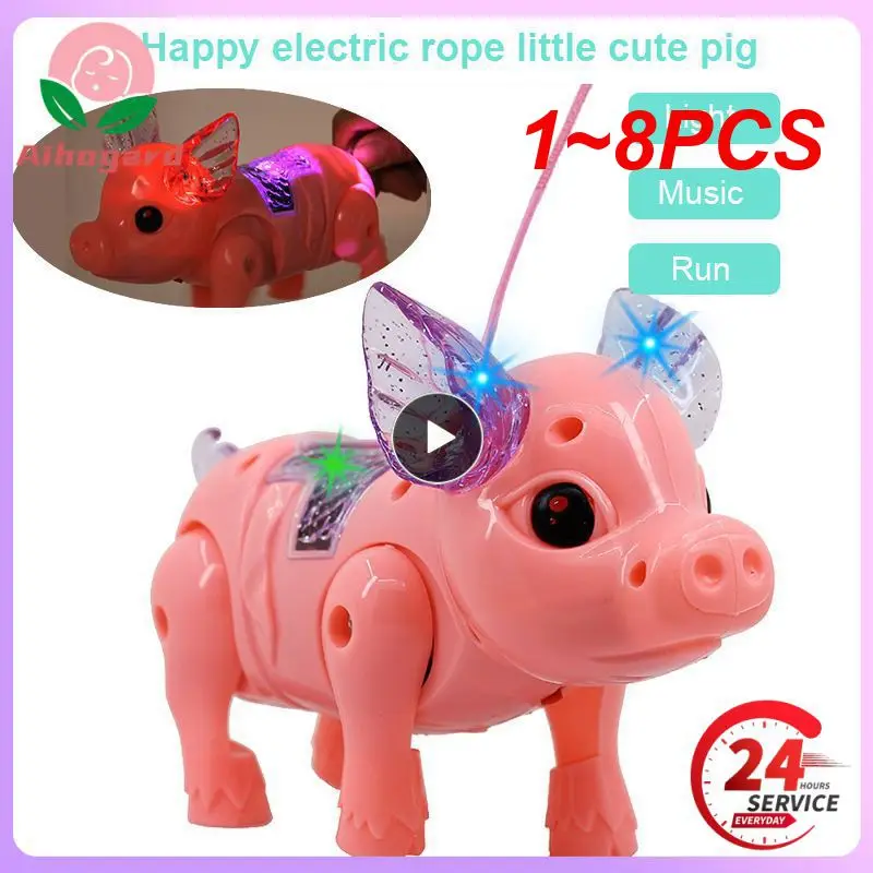 

1 ~ 8 шт. электрическая Тянущая веревка, свиньи батареи, светящаяся музыка, ходячая свинья, игрушка, искусственная игрушка для детей