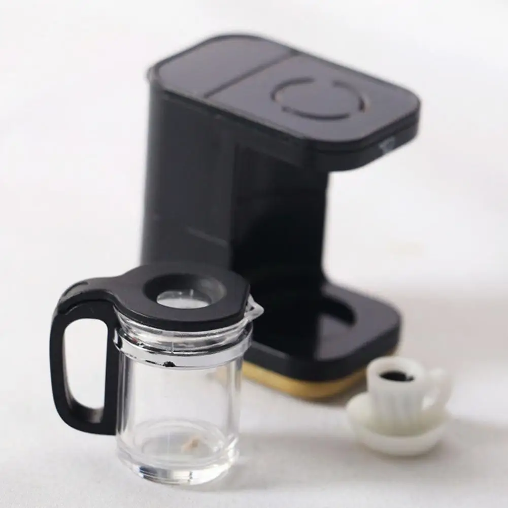 

1:12 Dollhouse Kitchen Appliance Model Simulated Portable Plastic Dollhouse Coffee Machine Model for Micro Landscape