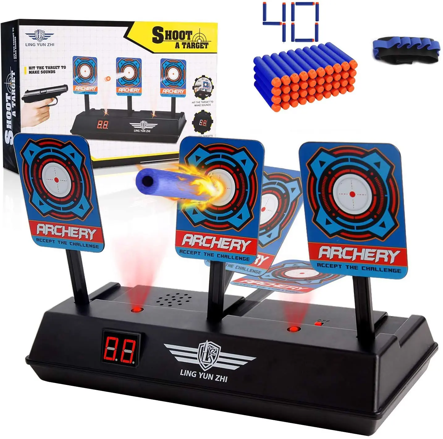 

Auto-Reset Electric Target for Nerf Toys for Nerf Blaster Gel Beads Blaster Gun Toy Parts High Precision Scoring Practice Target