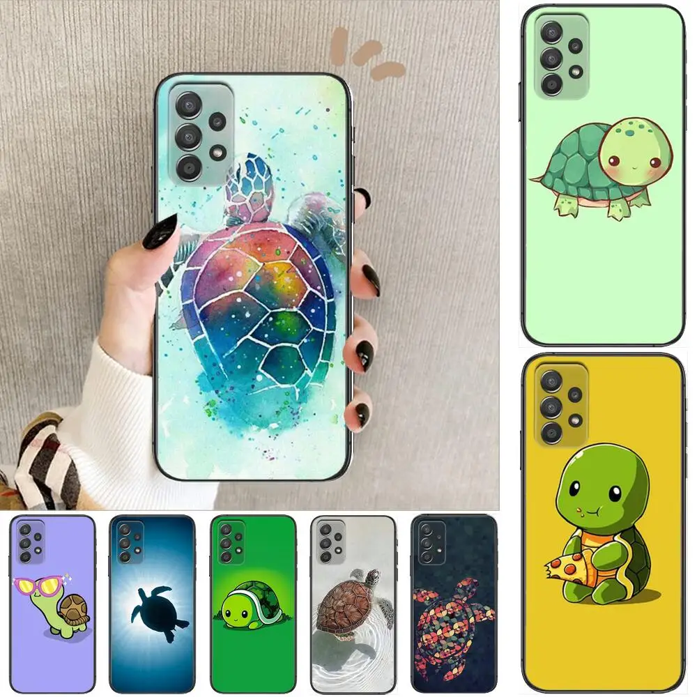 

Cute little turtle Phone Case Hull For Samsung Galaxy A70 A50 A51 A71 A52 A40 A30 A31 A90 A20E 5G a20s Black Shell Art Cell Cove