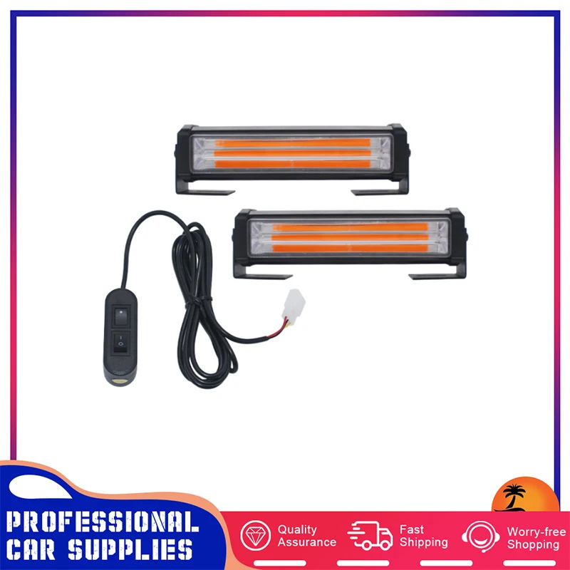 

Car Amber Strobe Light Trailer Exterior Work Flashing Light Auto COB LED Emergency Warning Lamp for Truck RV Camper Lorry Van