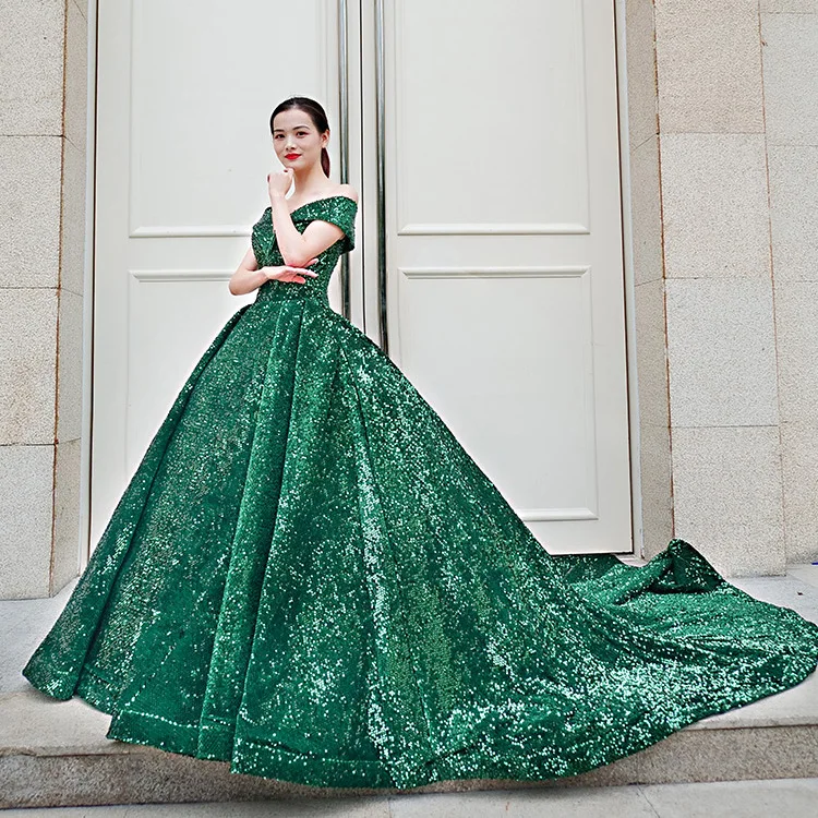 Женское платье-смокинг на одно плечо зеленое свадебное платье новинка 2021 - купить