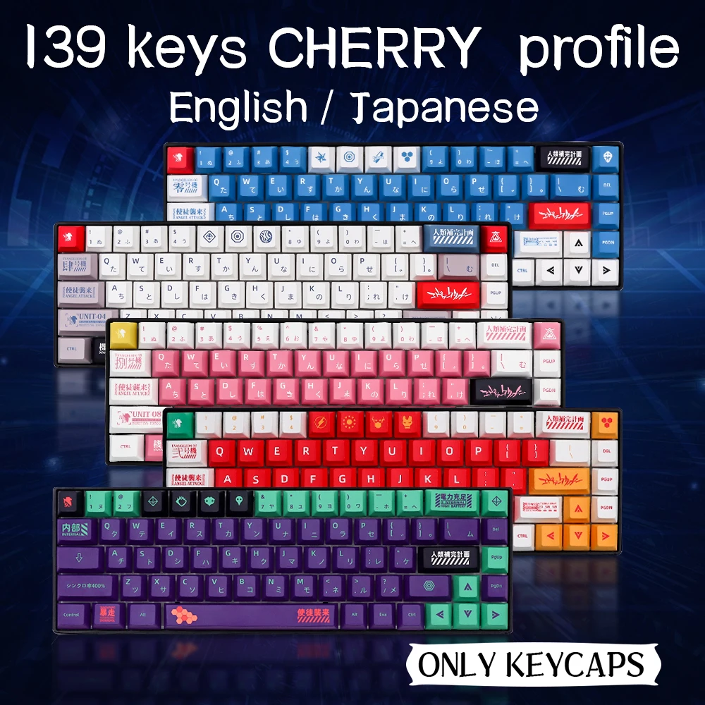 139 клавиш английский Японский Корейский/русский мультяшный колпачок для