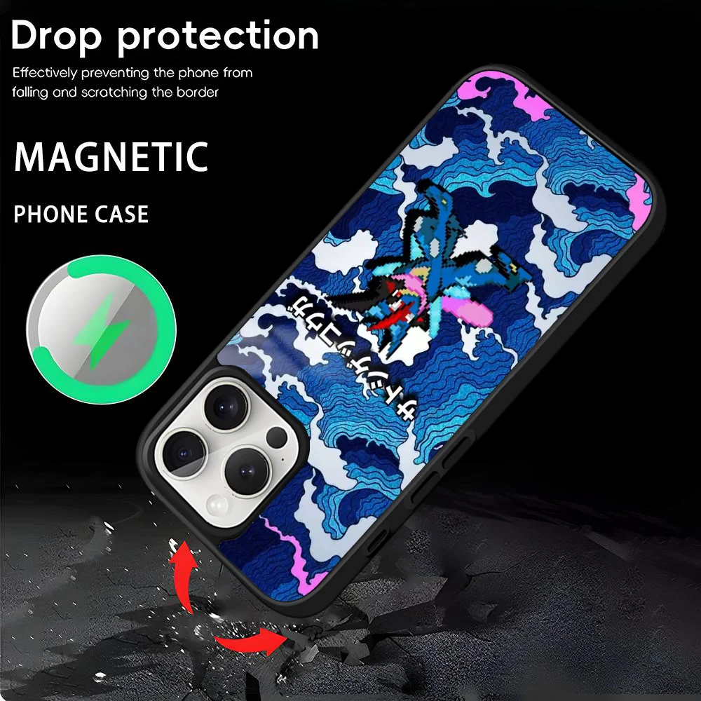 Чехол для телефона Ash Greninja Mewtwo iPhone 16 15 14 13 12 11 Pro Max Plus мини-магнитный чехол Magsafe с