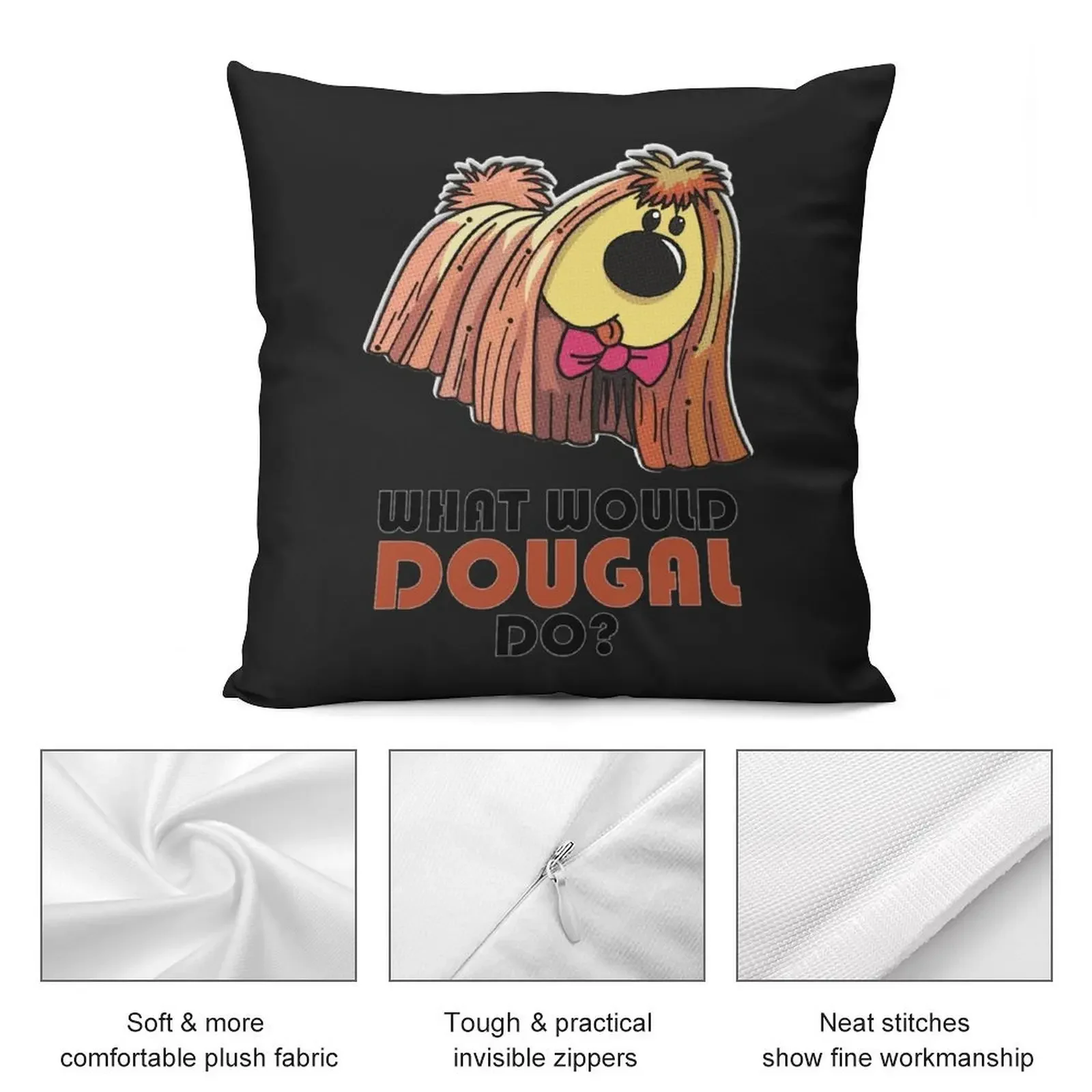 Ретро 1970-х годов Dougal Magic Roundabout Logo Design Классическая футболка Подушка для девочек в