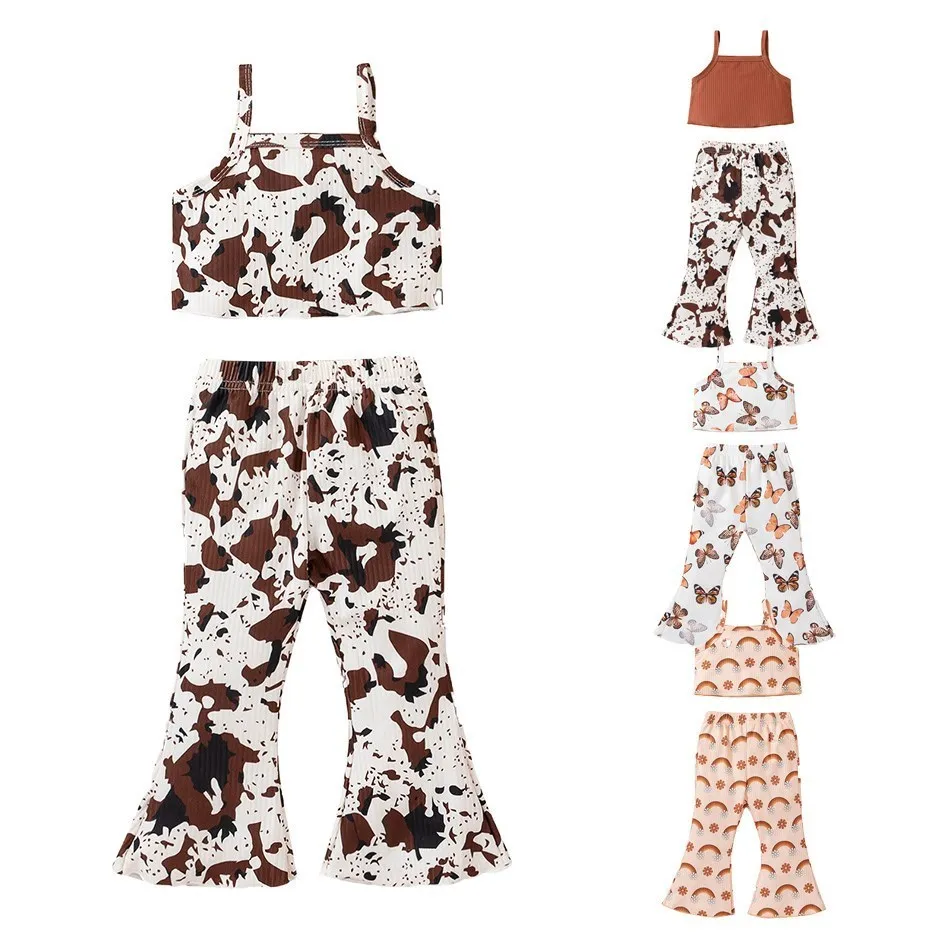 

Kids Cotton Clothing Sets New Summer Girls Print Outfits Casual Clothes Baby Girl Cool Clothes Fashion Children Suits 2-6Y
