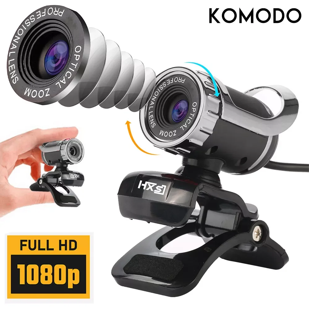 

Webcam with Microphone 1080P 360° Rotation HD Webcam Computer Camera USB Cameras for Desktop PC Laptop Manual Focus Streaming
