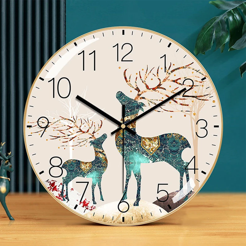 

3D Creative Deer Wall Clock Nordic Minimalist Wall Clock Mute Watch Clocks Home Living Room Decoration Hanging Wall Clocks