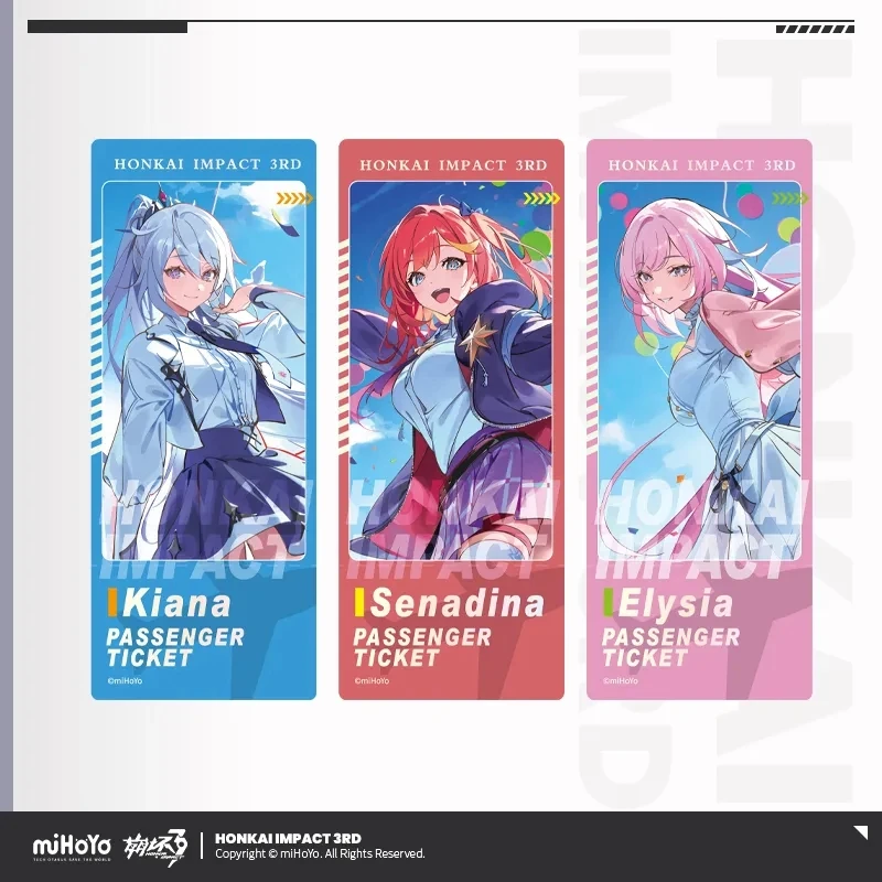 Фото Официальная игра miHoYo Honkai Impact, серия стороннего осеннего праздника, лазерная коллекция билетов, Elysia Kiana, орнамент, косплей, рождественский подарок №1