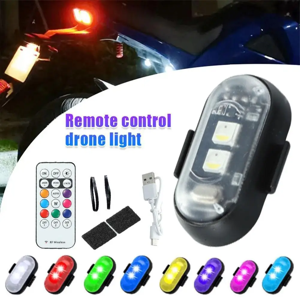 

1pc Universal LED Anti-collision Warning Light 7 Color Flashing Light Motorcycle Bikes Drone With Strobe Car Warning Lights