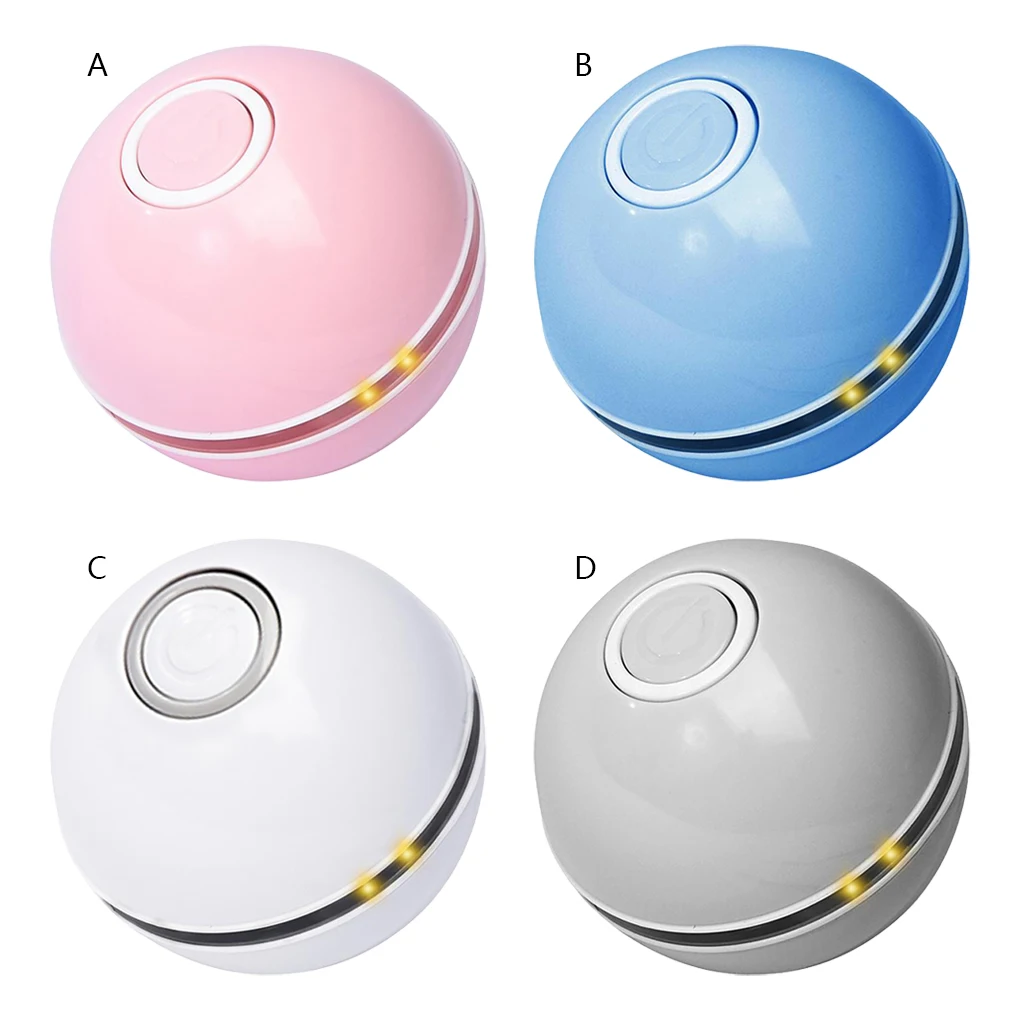 

USB Pet Ball Toys with LED Lights Small Animals Automatic Cute Entertainment Playset Household Indoor Outdoor Gifts Pink