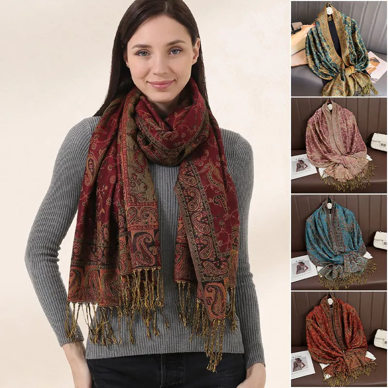 Винтажная Модная Шаль Двусторонние Мягкие Шарфы Аксессуар Для Вечернего Платья