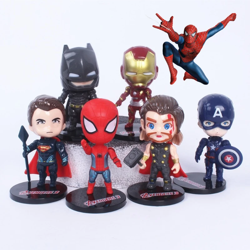 6 шт. украшения для торта Человек-паук Marvel Мстители принадлежности душа на день