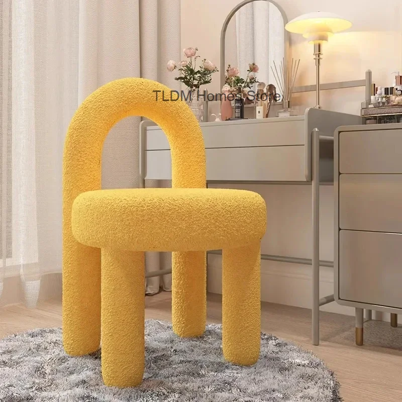 Роскошный стул для макияжа светильник современный простой из овечьей шерсти