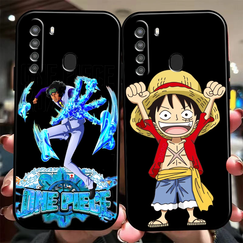 

Japanese Anime ONE PIECE Phone Case For Samsung Galaxy A32 4G 5G A51 4G 5G A71 4G 5G A72 4G 5G Liquid Silicon Funda Back Black