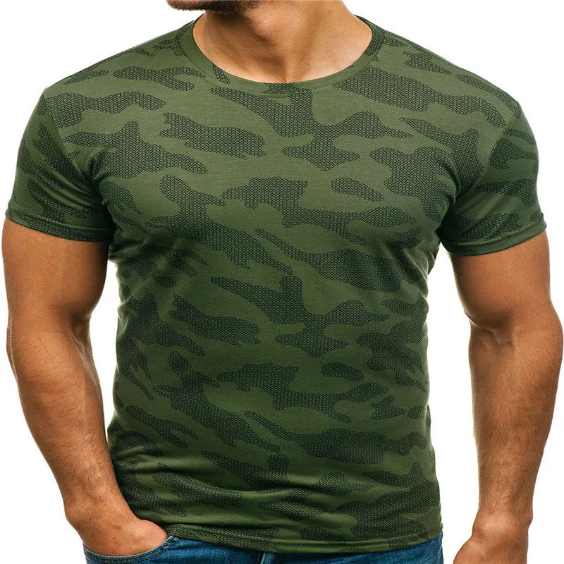 

C1012-2020Summer Новые мужские футболки однотонные приталенные модные повседневные с коротким рукавом