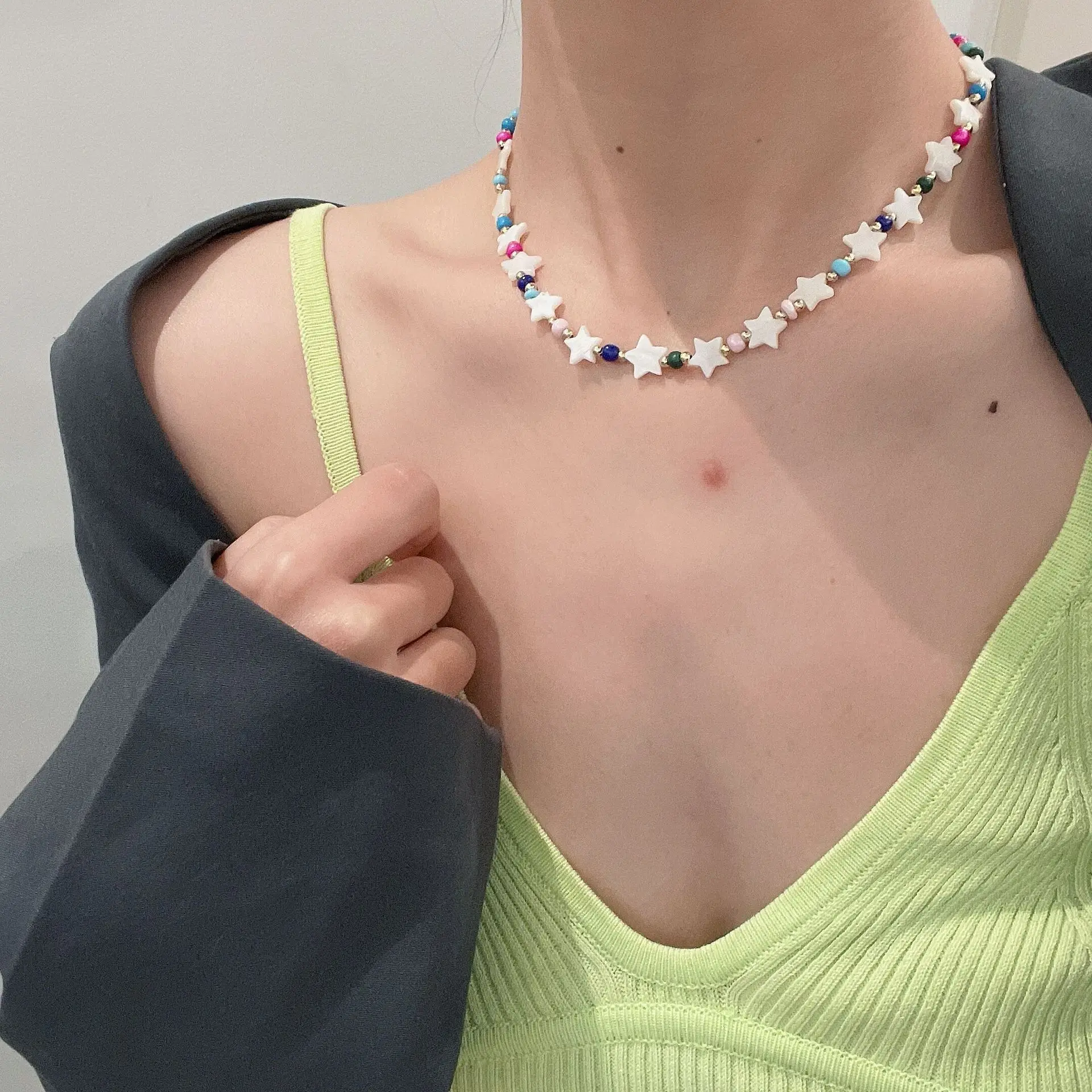

Bohemian Colorful Beads Star Heart Choker Necklace Trendy Jewelry