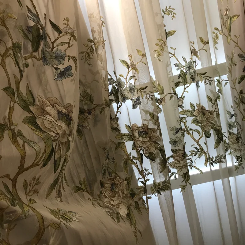 Занавески для гостиной столовой спальни новые вышитые пионы свежие простые окна
