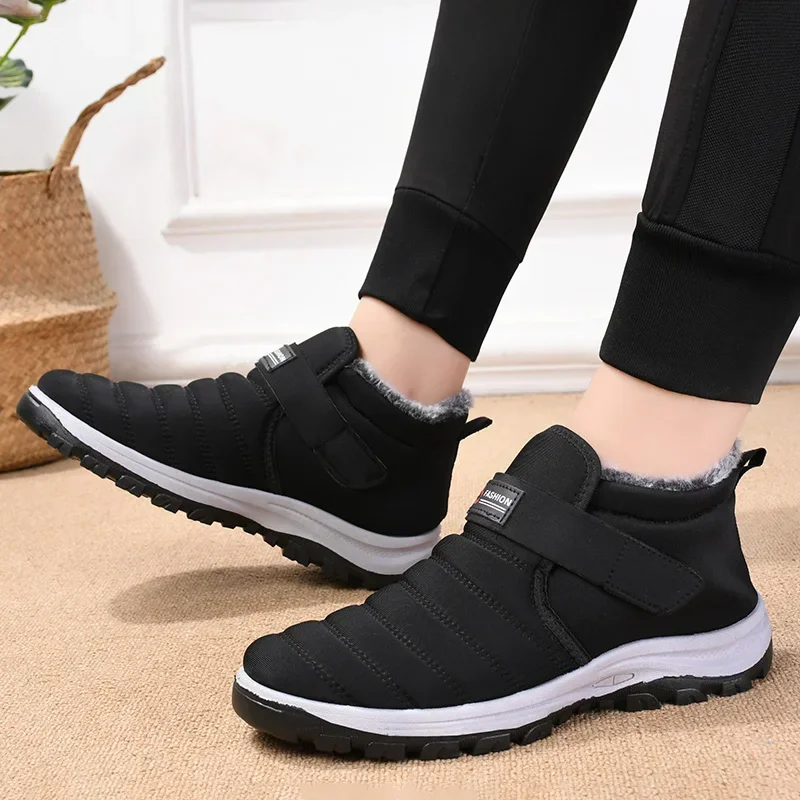 

Shoes for Male 2023 Brand High Top Men's Vulcanize Shoes Casual Male Sneakers Sewing Round Toe Slip on Non Slip Warm Men's Shoes
