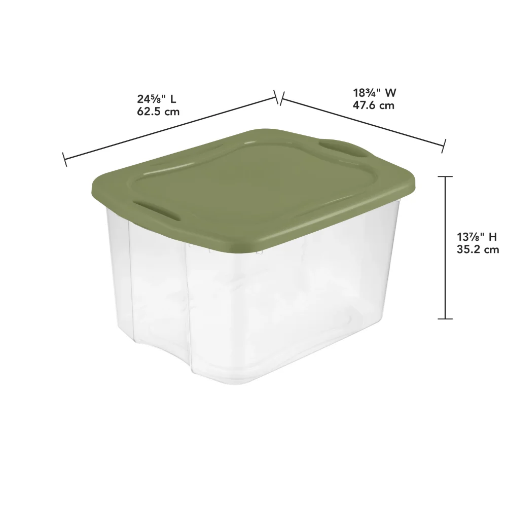 

70 Qt. EZ Carry Plastic, Clear/Sage Legume, Set of 6