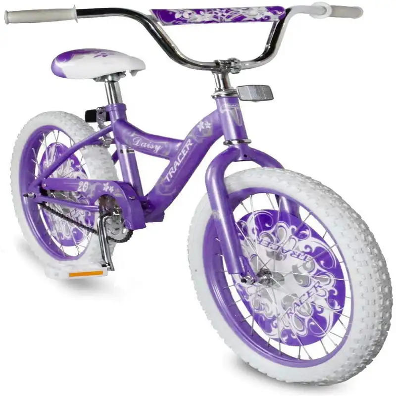 

WonderWheels 20" BMX S-Type Frame Coaster Brake Crank Chrome Rims Black Tire Kid's Bike - Purple For Age 5-10 Boys and Girls B