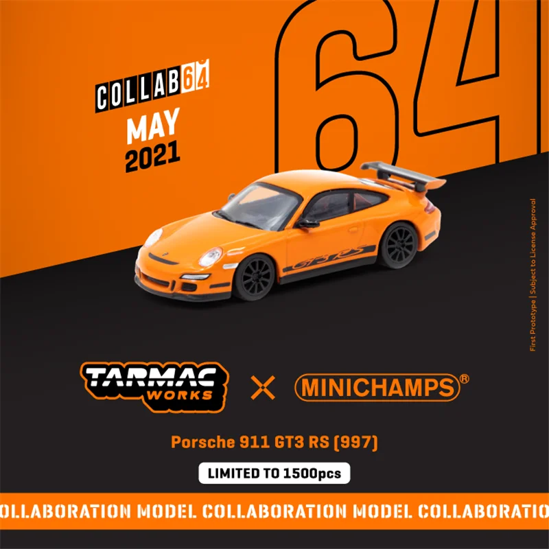 

(Предзаказ) TW + MINICHMAPS 1:64 911 GT3 RS (997) оранжевая литая модель автомобиля