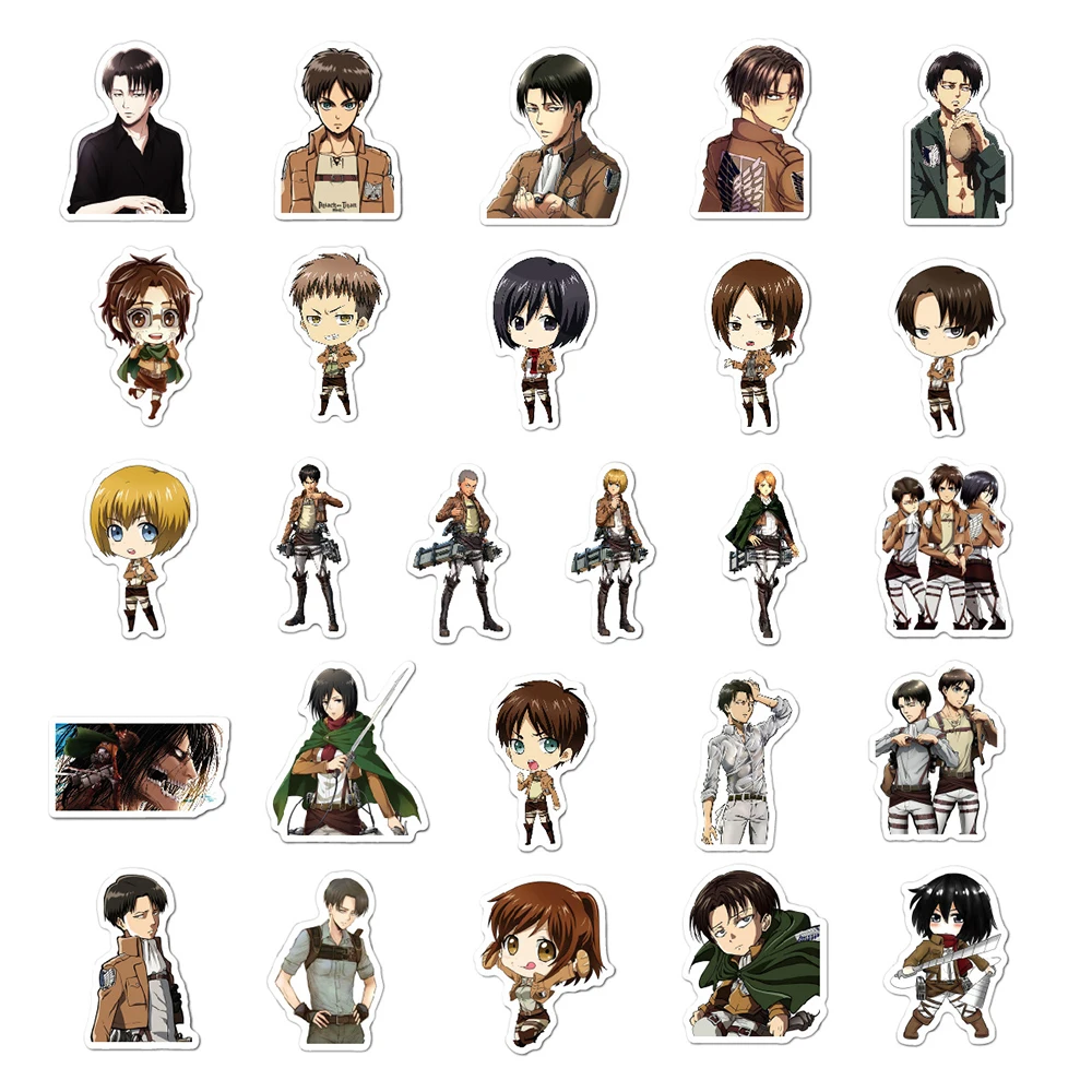 Bandai водонепроницаемые аниме Атака на титановые наклейки для телефонов и бутылок
