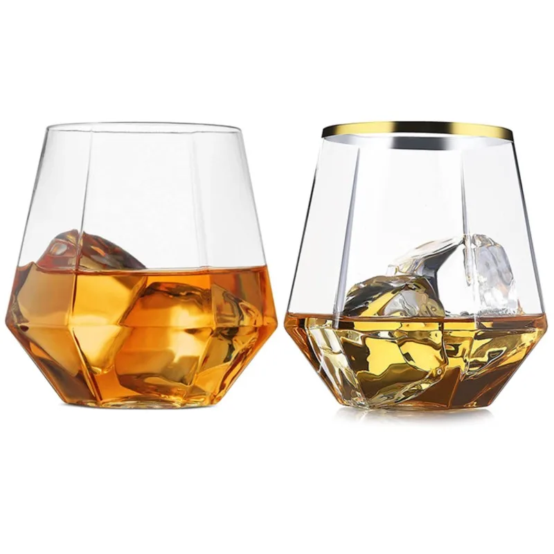 

Wedding Wine Glass Rotating Cocktail Glass Wine Cup Bar Party Whiskey Beer Glass Transparent Brandy Cup Drinking Tool 360ml