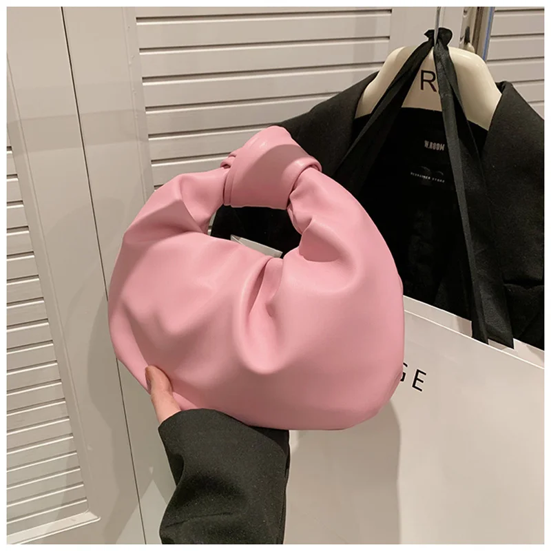2023Soft Sugar Cream Pleated Bag for Women Spring/Summer 2023 Korean Version Fashion and Versatile Soft Glutinous Girls' Handbag