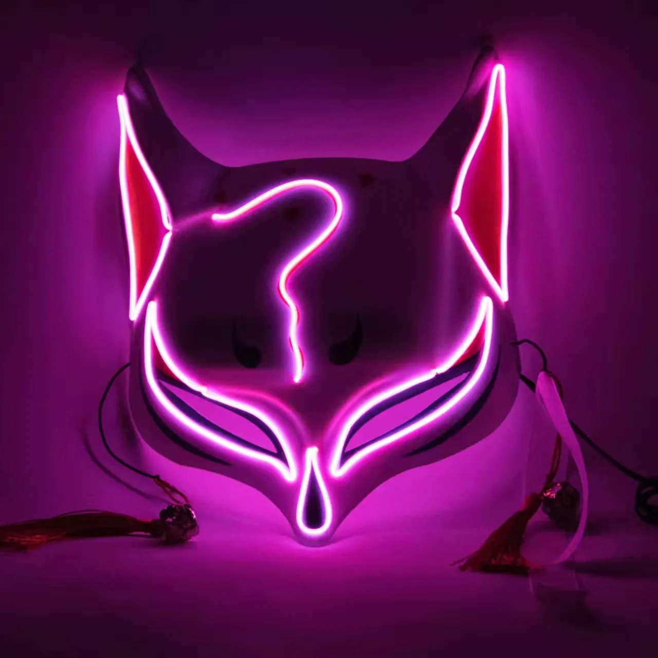 

Funny toy fox glow mask fluorescent atmosphere props fox mask