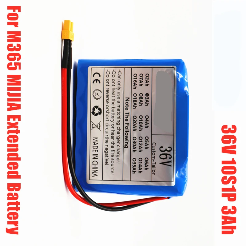 

For M365 MIJIA Pro Scooter 36V 3Ah 10S1P 18650 Lithium ion Battery Pack Extended Range Charge And Discharge XT30 Plug +15A BMS