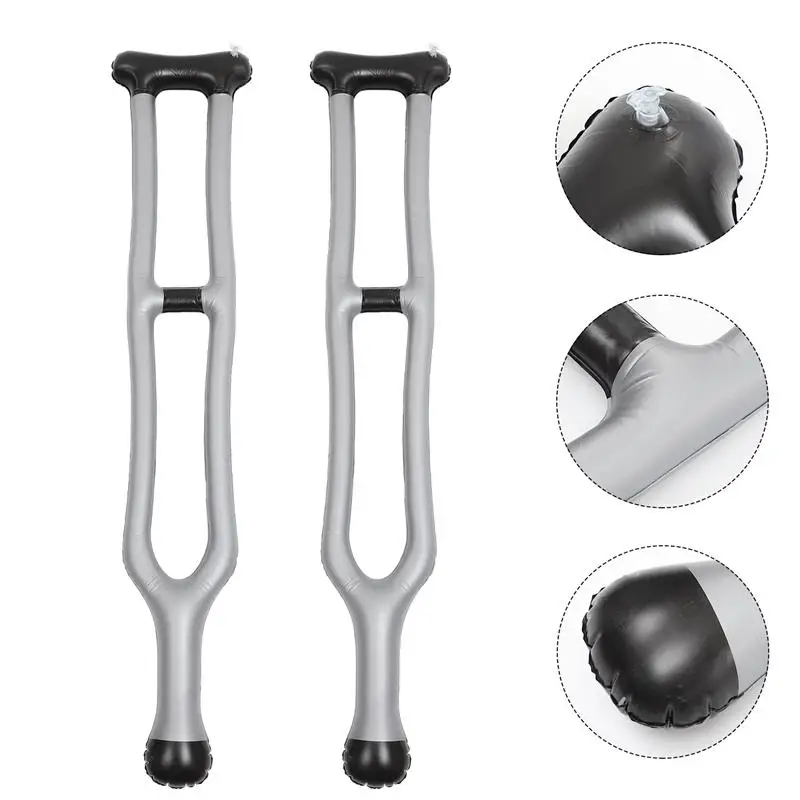 

2Pcs Inflatable Walker Toys Blow Up Crutches Props Cosplay Party Favors
