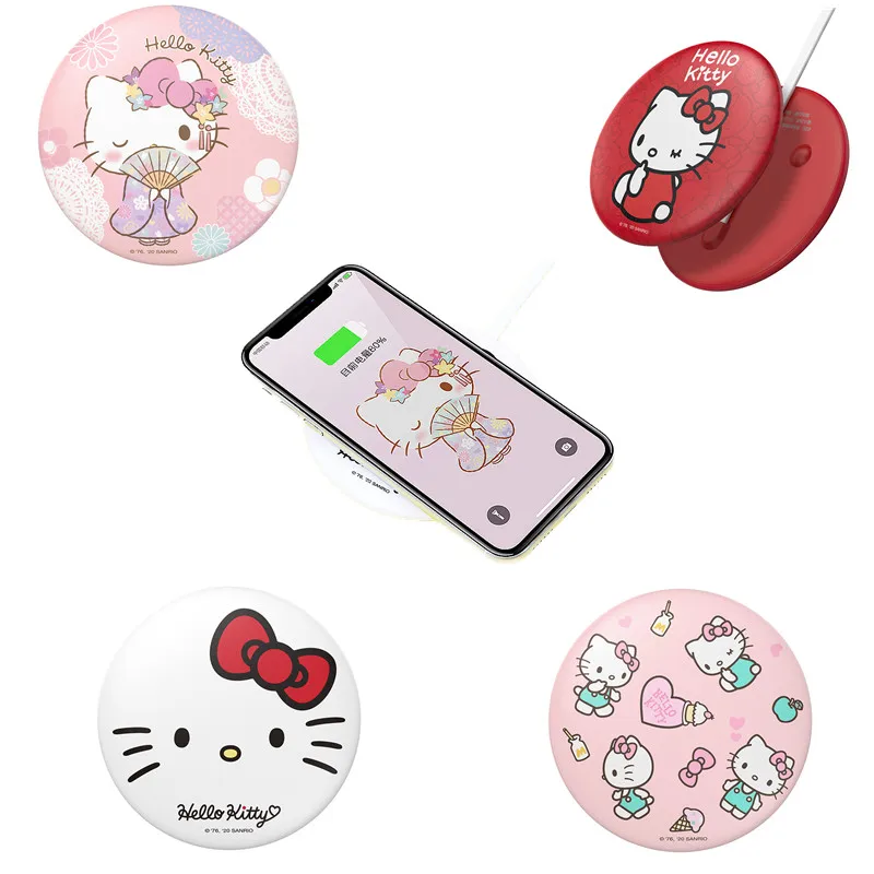 

Kawaii Sanriod Anime Surrounding Cartoon Cute Portable Kitty Apple Wireless Charger Suitable for Various Models Support Airpods2