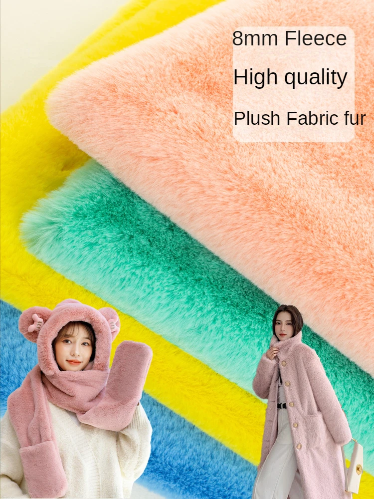 

Plush Fabric Fur By The Meter for Clothing Coats Sewing Short Hair Thickened Cloth Encrypted Soft Fluffy Plain Winter Soft Drape