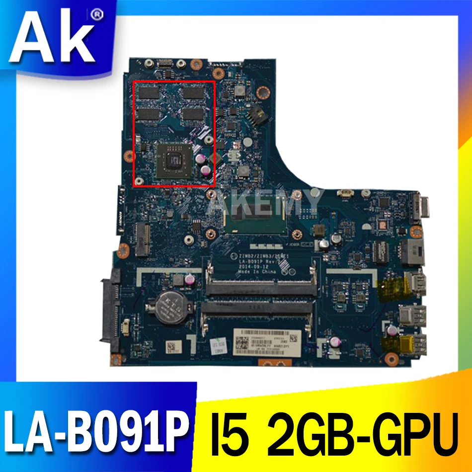 

New Mainboard For Lenovo Ideapad B50-70 Laptop Motherboard ZIWB2/ZIWB3/ZIWE1 LA-B091P I5 2GB GPU