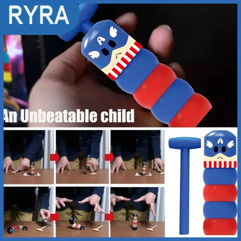 

1 Set immovable tumbler Stubborn Immortal Wood Man toy tricks Close-up stage accessories funny unbreakable toy