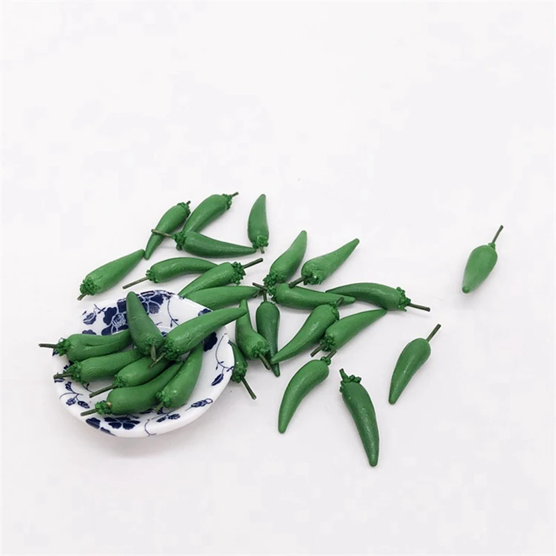 10 шт. глина масштаб 1:12 кукольный домик овощи миниатюрный зеленый перец для кукол