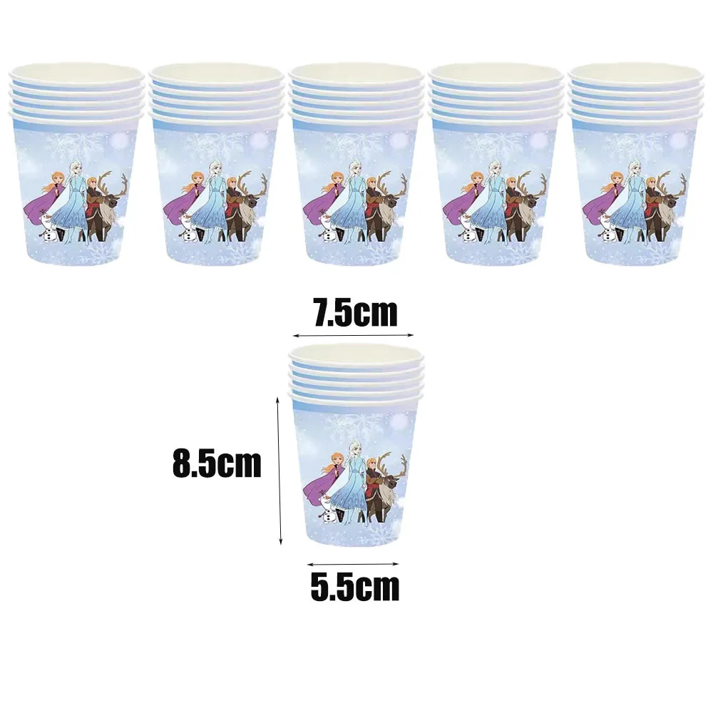 

Одноразовые столовые приборы на день рождения Disney «Снежная королева» с героями мультфильмов «Холодное сердце», Анна, Эльза, украшение для вечеринки, детская тарелка, чашка, товары для вечеринки, детский душ