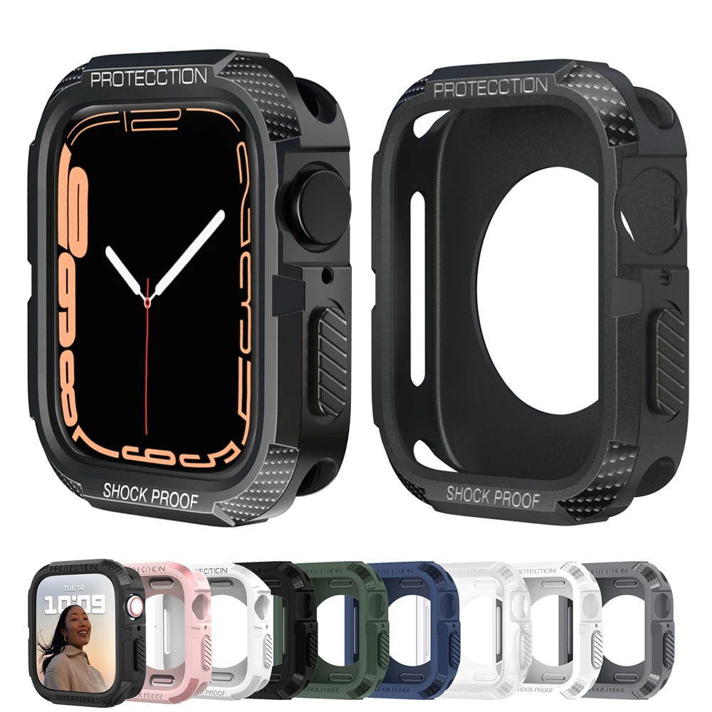 Чехол для Apple Watch чехол смарт-часов 45 мм 41 44 40 42 38 Противоударная защита экрана из