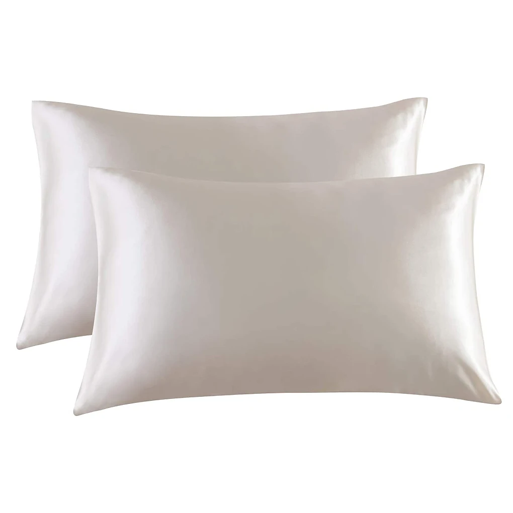 

2pcs Pillowcase Artificial Silk Satin Pillow Cover Household Sleeping Pillow Case, ZT01-229