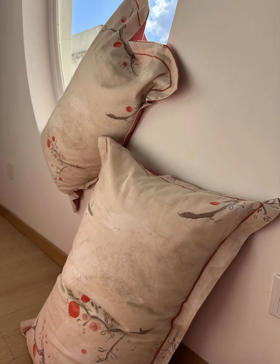 Модный комплект постельного белья с красными растениями одинарный двойной