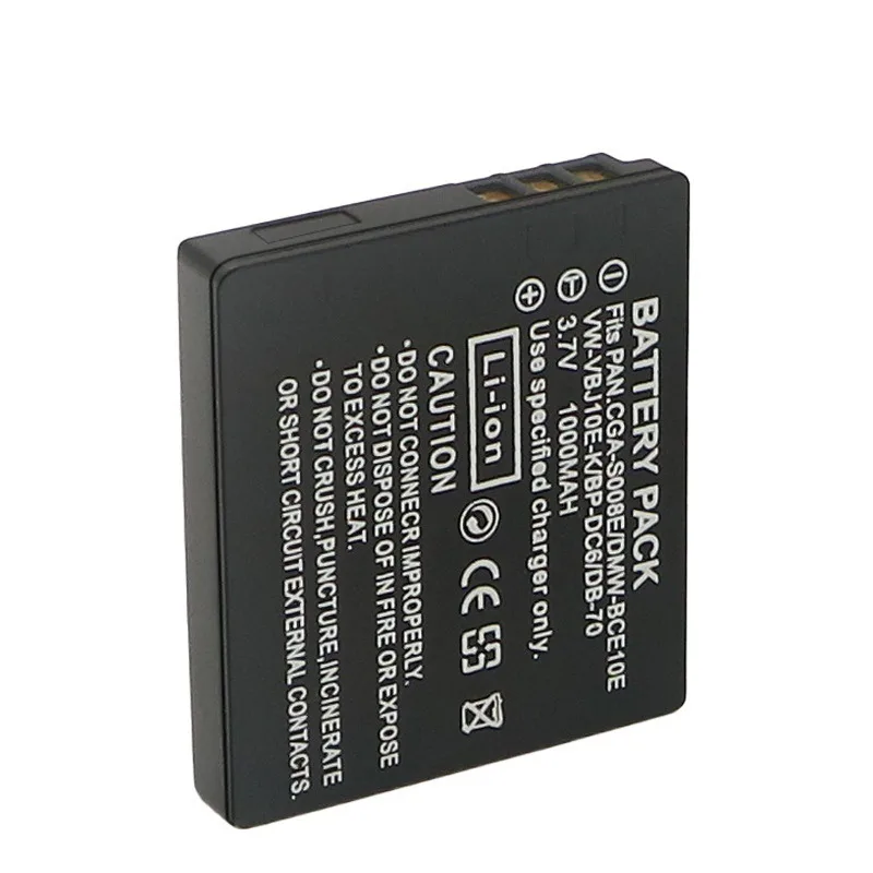 Фото Сменный аккумулятор DMW-BCE10E CGA-S008E 1000 мАч для Panasonic Lumix серии DMC, совместимый аккумулятор для камеры №5