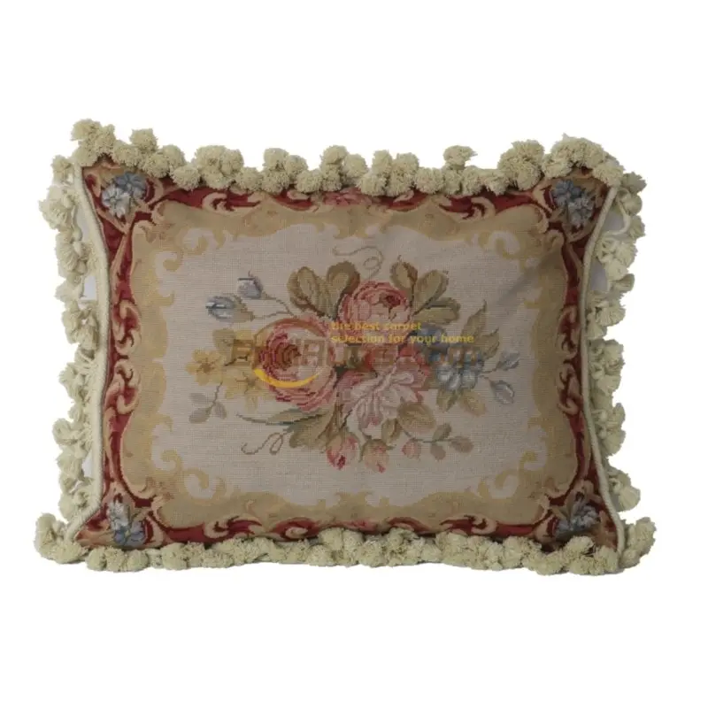 

Needlepoint Victorian floss pillow baroque soft outfit hand woven pillows