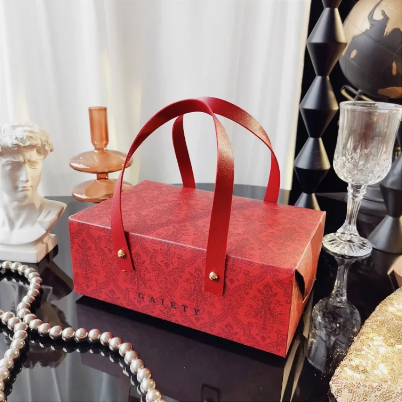 

Коробка для упаковки торта с приклеивающимся клеем на День учителя, коробка для выпечка в подарок с тусклой сумкой, вечерние, праздничный обычный подарок, портативная упаковочная коробка