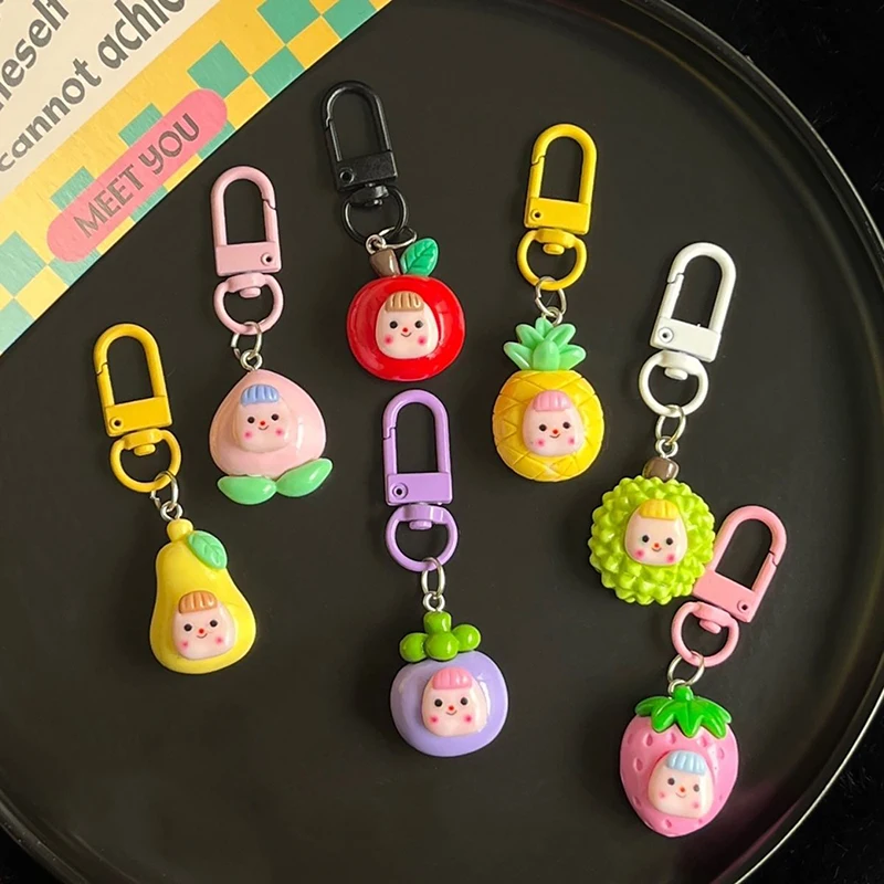 

Cartoon Resin Simulated Food Fruit Keychains Handbag Pendants Accessries Decoration