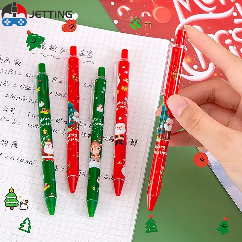 

Рождественские темы, гелевая ручка с прессом, 0,5 мм, креативный мультяшный подарок для школьников и студентов, канцелярские принадлежности, Офисная Милая ручка для письма, рождественские принадлежности