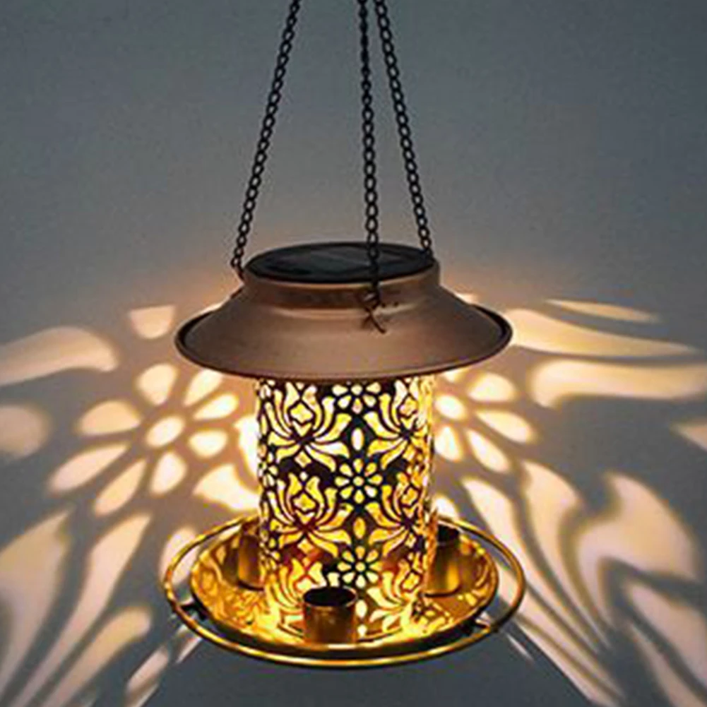 

Уличная кормушка для птиц на солнечной батарее, водонепроницаемая подвесная Кормушка Для Humming, металлические кормушки для птиц на солнечной батарее для украшения сада/улицы, IP55