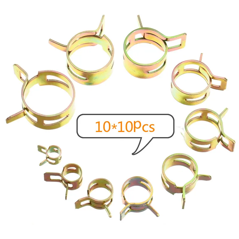 

Бесплатная доставка, 100 шт./комплект, пружинный зажим 6-22 мм, зажим для шланга, топливный шланг, водопроводная труба, воздушная труба, инструме...